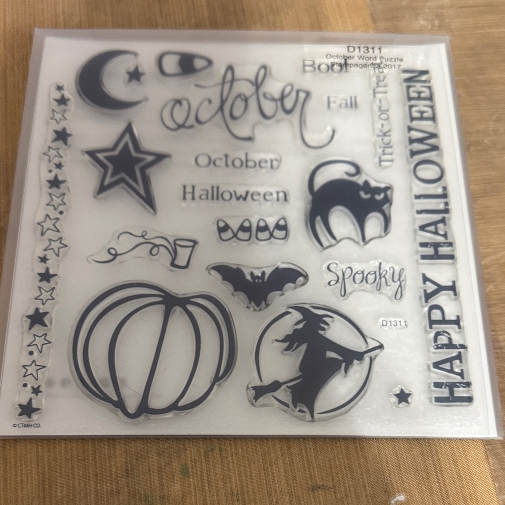 Halloween Clear Stamp Set - Black Decorative Halloween Designs